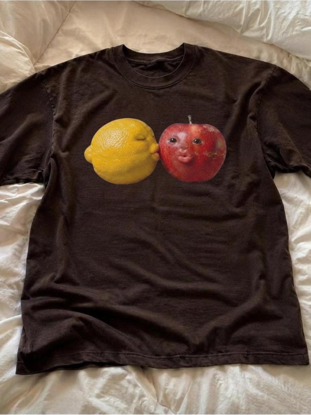 Black Fruit Face Graphic Tee - Unbranded